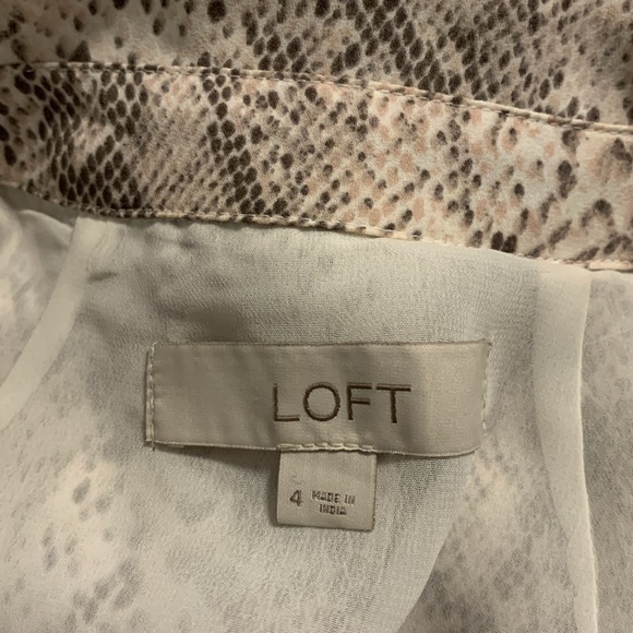 Loft Snake Print Button Front Belted Dress - Picture 5 of 6